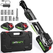 3/8 Cordless Electric Ratchet Wrenches Set, UNTIMATY 21V Power Ratchet Tool Kit with 2 x 2.0Ah Battery, 67FT-LBS 400 RPM Ratchet Wrench with 7 Sockets, Adapter, Extension Bar