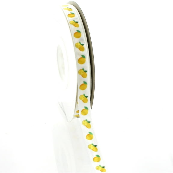 3/8" Country Lemons Grosgrain Ribbon 100 Yards