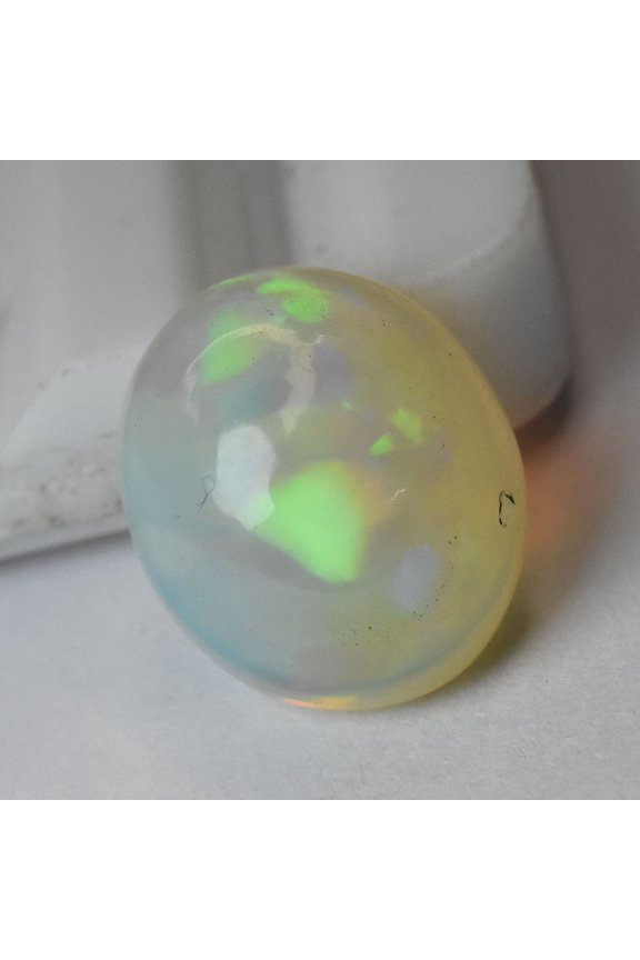 3.8 Ct Natural Fire Opal Gemstone Cabochon Shape Ring Size Certified Gemstone