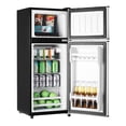 thumbnail image 1 of 3.8 Cu.Ft Mini Fridge Freezer, 2 Door Small Refrigerator, 7 Level Adjustable Thermostat Freezer&nbsp;Fridge for Living Room, Kitchen and Apartment, Silver, 1 of 7