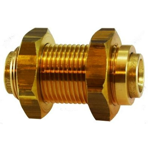 3/8 D.O.T. Push-In Bulkhead Union, D.O.T. Push In, Brass Fittings