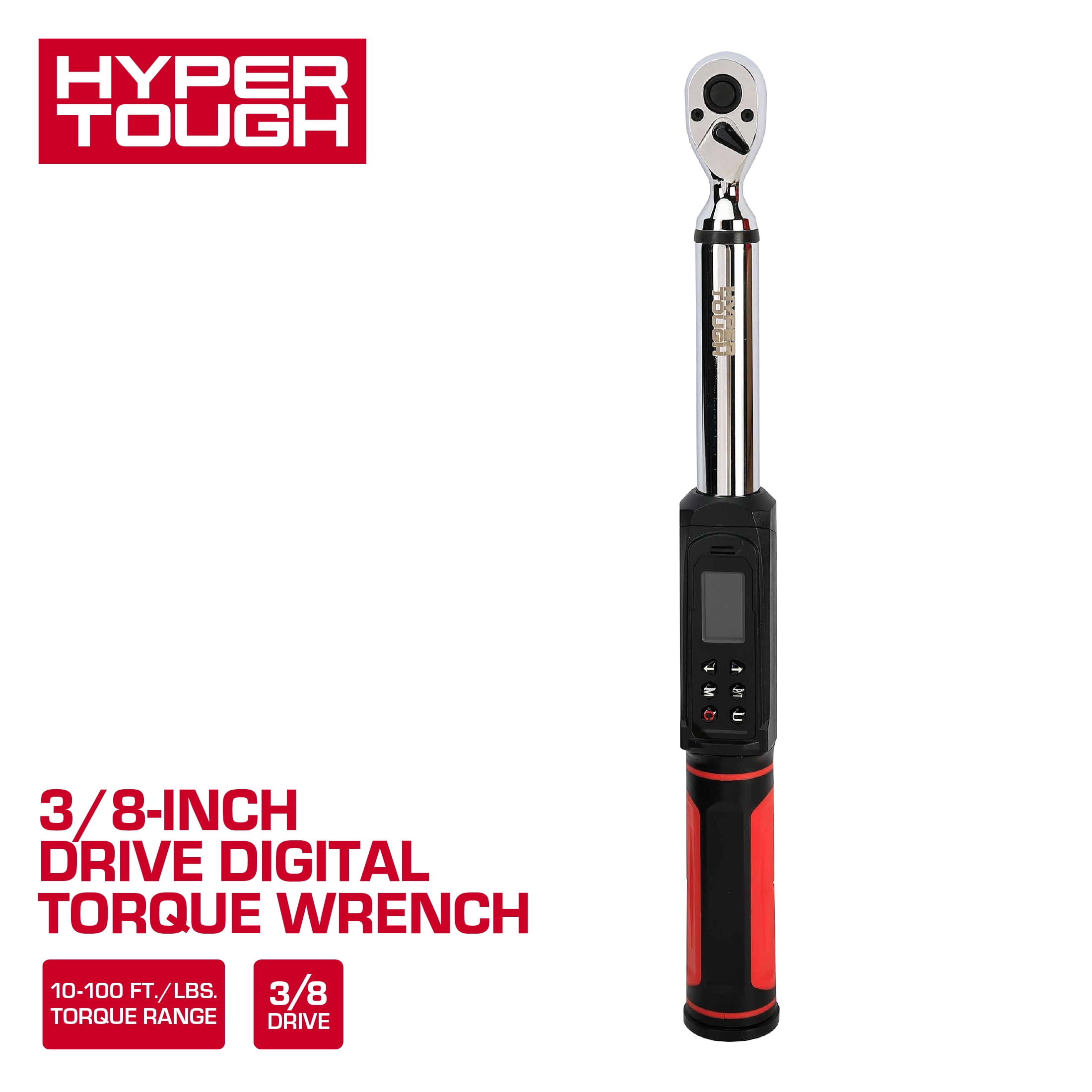 Hyper Tough 3/8-inch Drive Digital Torque Wrench, 10 - 100 ft/lbs