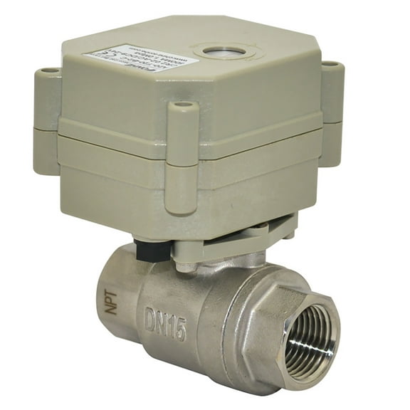 3/8" DN10 Two wires control Normally Open Electric Ball Valve,AC/DC9-24V Stainless Steels Motorized Ball Valve