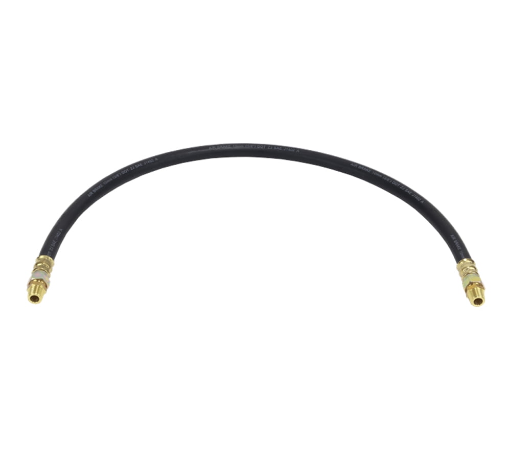Air Brake Hose Assembly 32" x 3/8"-18 for Semi Trucks | 3/8" ID 3/8" NPT 225 PSI 2 Swivel DOT FMVSS106 SAE J1402 | Replaces 16432 161SW3266 146532 21181 40122-32 453332 E8581-32BK