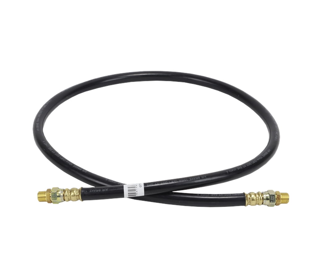 Air Brake Hose Assembly 60" x 3/8"-18 for Semi Trucks | 3/8" ID 3/8" NPT 225 PSI 2 Swivel DOT FMVSS106 SAE J1402 | Replaces 16460 161SW6066 146560 40122-60 453360 M5LS6660 SNV453360