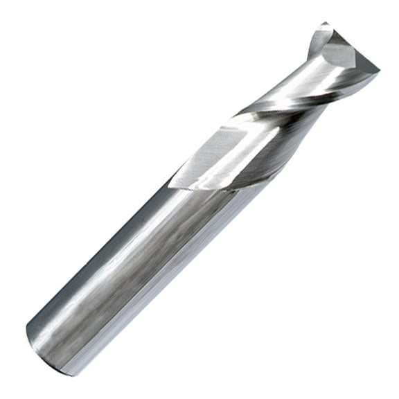 3/8" Diameter 2 Flute Single End Carbide End Mill 40 Degree Helix Medlong , 1.125" Length of Cut, 3/8"Shank 3"OAL