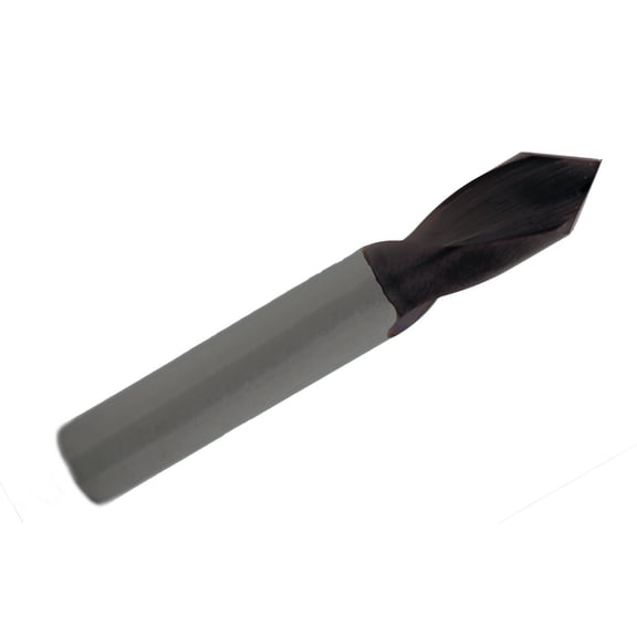 3/8" Diameter x 82 Point Angle Carbide N/C Spot Drill, AlTiN Coated, 1.000" Flute Length, 2.50" Overall Length