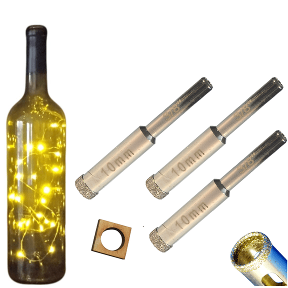 3/8 Diamond Drill Bit 3/8 in 3 Pack for Porcelain Tile Drill Bit Glass Drill Bit Diamond Tip Bit with Core Guide Holds in Place and Prevent Jumping 10mm Porcelain Drill Bit for Ceramic Tile 10mm