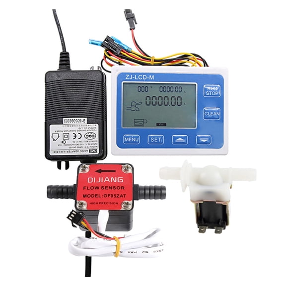 3/8 Digital Display Flow Quantitative Controller DN10 Hose Gear Sensor Solenoid Valve Use To Control And Display Liquid Flow ,Stable Performance
