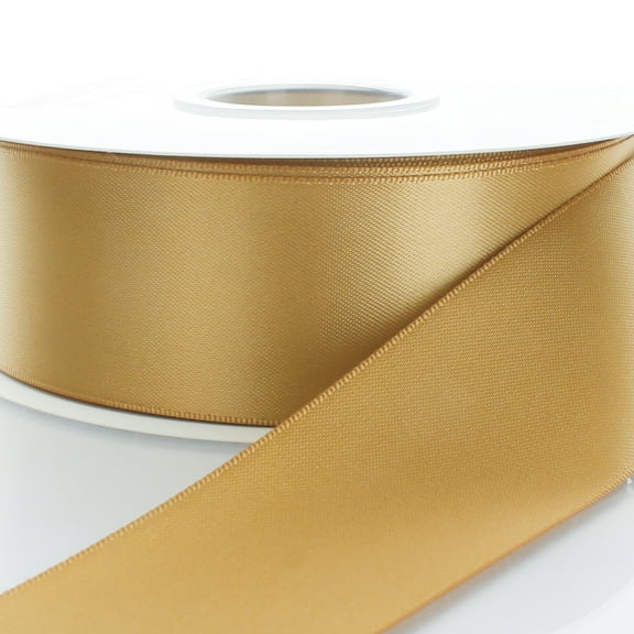 3/8" Double Faced Satin Ribbon 693 Antique Gold 5 Yard