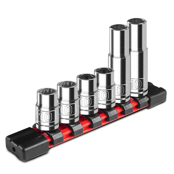3/8" Drive 10mm Socket Set Deep & Shallow 6PCS CR-V Steel