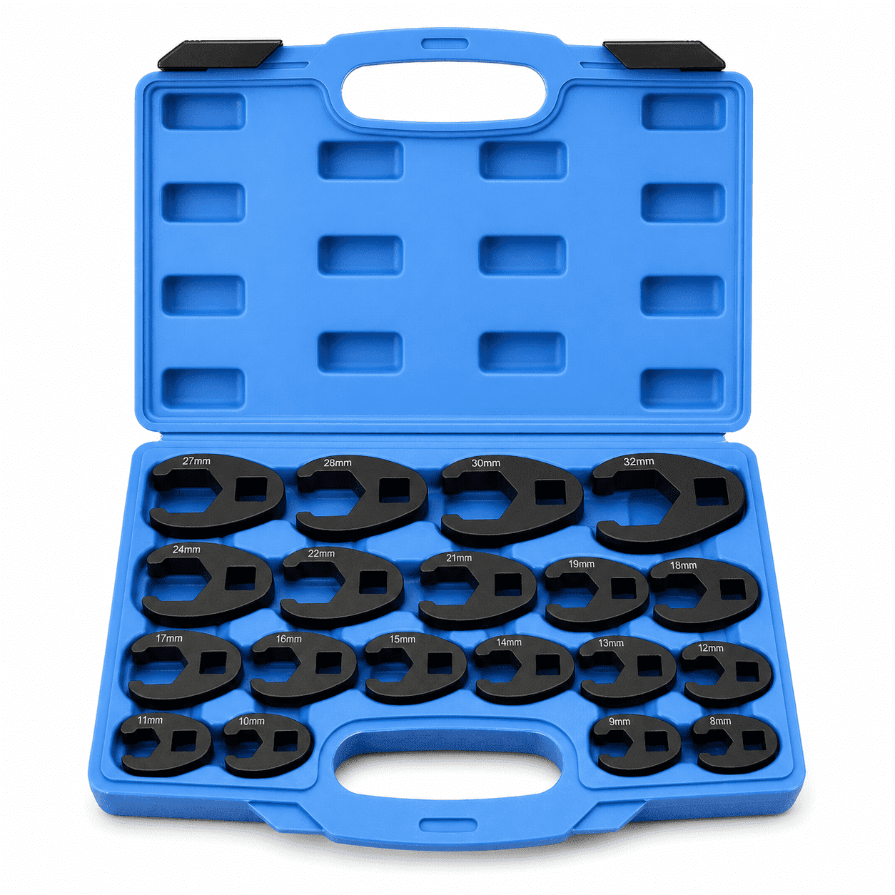 Crows Foot Wrench Set, 19-Piece Metric Crowfoot Wrench Set with 3/8" and 1/2" Drive Spanner for 8-32mm