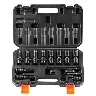VEVOR 3/8\" Drive Impact Socket Set, 11 Piece Deep Socket Set SAE 5/16\"-1\", 6 Point CR-V Alloy...