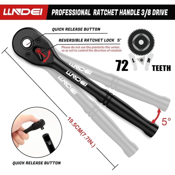 3/8" Drive Impact Socket Set - 95 Piece, Chrome Vanadium Steel