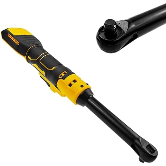 3/8" Extended Cordless Ratchet Wrench for Dewalt 20V Series Batteries, 320 RPM, 80 N.m Electric Power Ratchet Wrench,Built-in LED Light, Extended 6-inch Long Neck$$Tools & Hardware Other