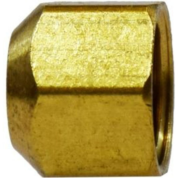 3/8 Flare Cap, SAE 45 Deg Flare, Brass Fittings