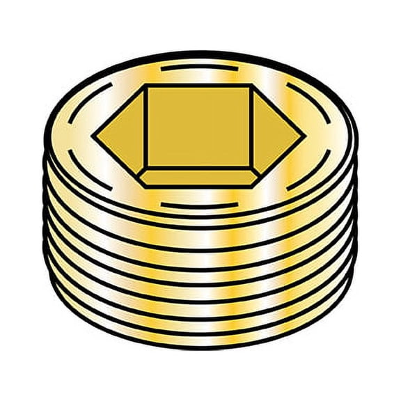 3/8 Flush Seating Socket Pipe Plug Brass (Pack Qty 100) BC-00375PPSFB