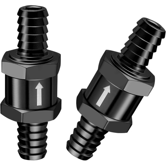 3/8" Fuel Check Valve One Way Inline Non Return Diesel Gasoline Black (10mm OD,2PCS)