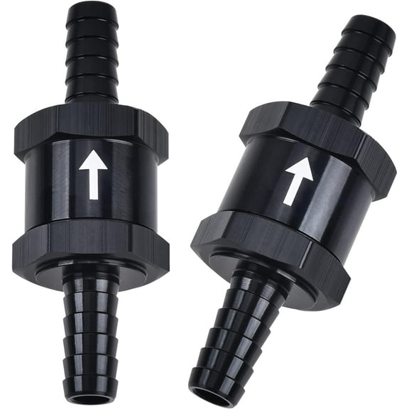 3/8" Fuel Check Valve One Way Inline Non Return Diesel Gasoline Black(10mm OD,2PCS)