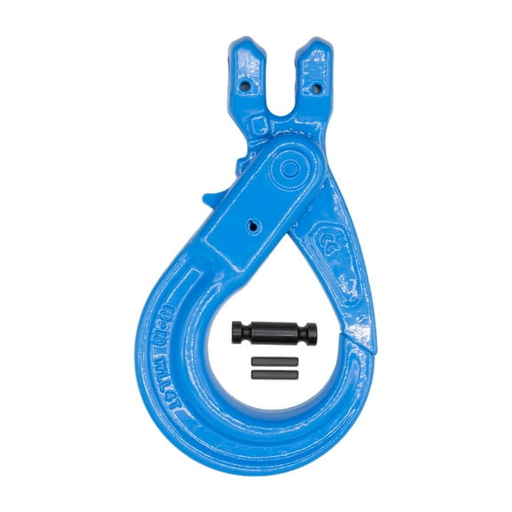 3/8" G100 Clevis Self-Locking Hook, Blue Alloy Steel, 8,800 lbs WLL  Heavy Duty Rigging Hook for 3/8" Lifting Chains, Wire Ropes, Overhead Lifting & Industrial Use