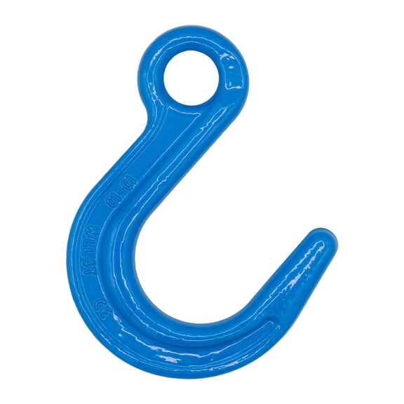 3/8" G100 Eye Foundry Hook for Lifting & Rigging | 8800 LBS WLL | 35200 LBS Break Strength | Fits G100 3/8" Chains Wire Ropes Slings | Blue Alloy Steel