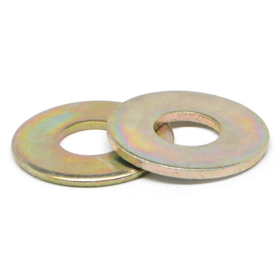 3/8" Grade 8 Flat Washer USS Pattern Medium Carbon Steel Yellow Zinc Plated Pk 50