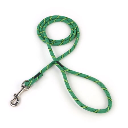 3/8 Green w/ Neon Yellow & Black Tracer Rope Leash