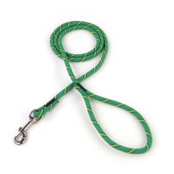 3/8 Green w/ Neon Yellow & Black Tracer Rope Leash