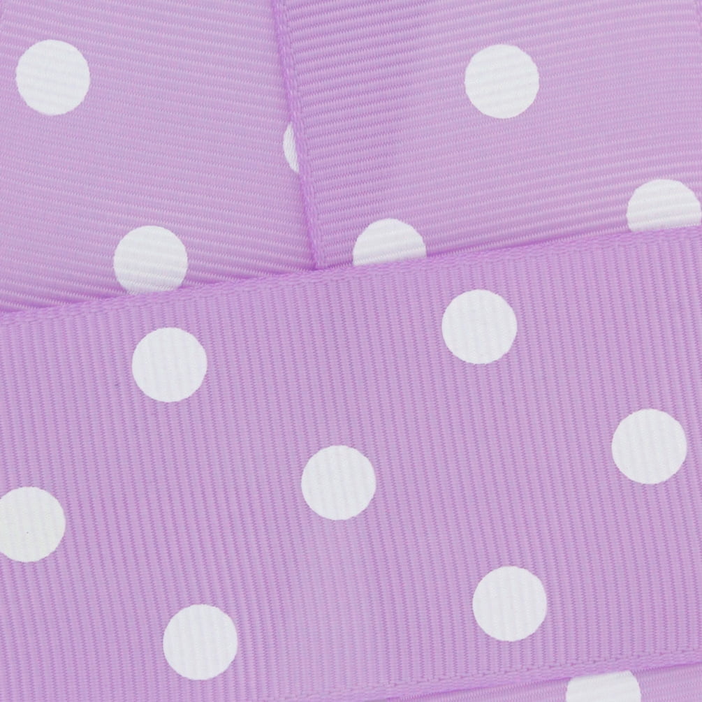 3/8" Grosgrain Ribbon White Dots 430 Light Orchid 100 Yard HBC Brand