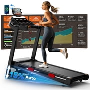 3.8 HP Smart Folding Treadmill for Home with Incline - Extra LargeLED Screen, 9.0MPH Max Speed, Bluetooth Speaker, 330LBS Capacity, Home Office Treadmills for Running Jogging Walking