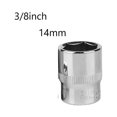 thumbnail image 1 of 3/8" Head Square Drive Ratchet Wrench Socket Hex Keys Socket Bits Metric Double End Hexagons Sleeves 6-32mm Range, 14mm, Tool Set, Hand Tools, 1 of 7