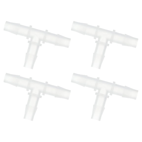 3/8" Hose Barb Fitting, 4 Pcs T Shaped 3 Way Plastic Equal Barbed Fitting