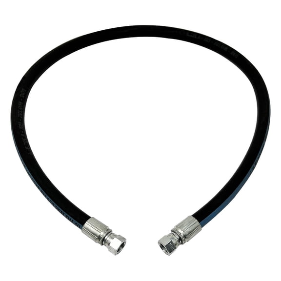 3/8" Hydraulic Hose Assembly, Double Wire Braid, Female 37° JIC Straight Swivel x Female 37° JIC Straight Swivel, 4800 PSI, 12" Length