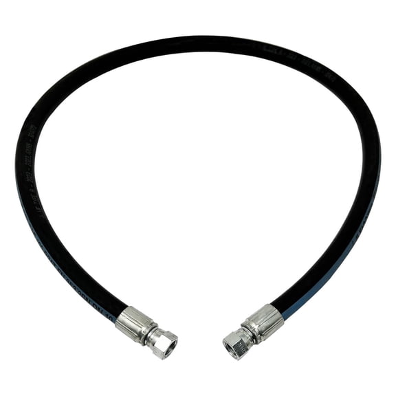 3/8" Hydraulic Hose Assembly, Double Wire Braid, Female 37° JIC Straight Swivel x Female 37° JIC Straight Swivel, 4800 PSI, 18" Length