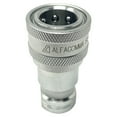 thumbnail image 1 of 3/8" Hydraulic Quick Release Coupling, Series B, 3/8" Female Socket x 3/8" Female Threads, Galvanized Steel, 1 of 4