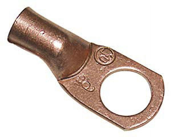 3/8" ID COPPER RING TERMINAL HEAVY DUTY SEAMLESS #4 GAUGE-25PK