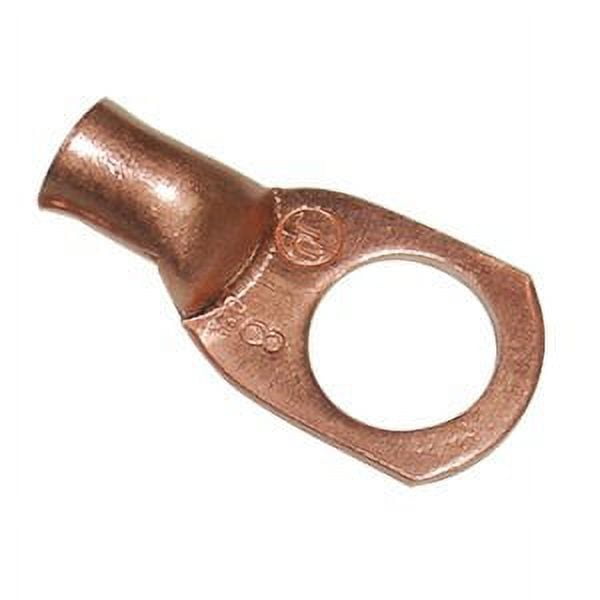 3/8" ID COPPER RING TERMINAL HEAVY DUTY SEAMLESS #8 GAUGE-25PK