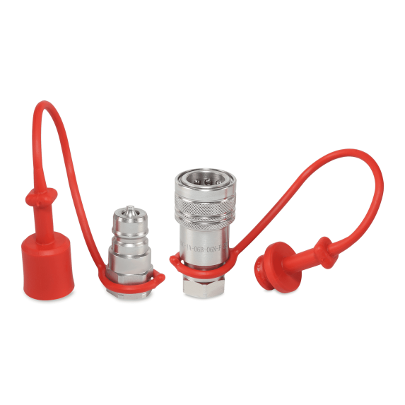 3/8" ISO 7241-A Hydraulic Quick Connect Coupler Set – 3/8" NPT | Hydraulic Quick Disconnects for Skid Steer, Tractor, Loader | Magister Hydraulics