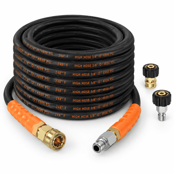 3/8" Id Washer Hose 100 Ft 4800 Psi Steel-braided