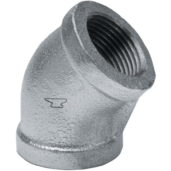 Anvil International 3/8 In. Galvanized 45-Degree Elbow - Metal Tubing Fitting - Multicolor