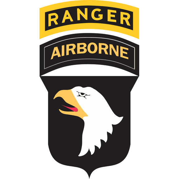 3.8 Inch 101st Airborne Ranger Tabs Sticker Decal