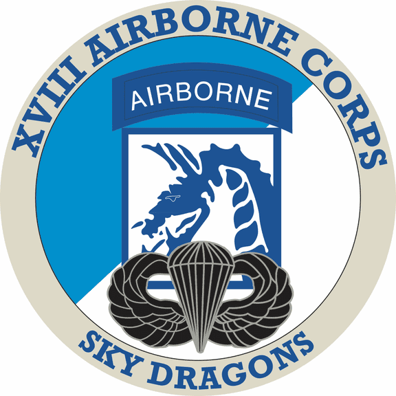 3.8 Inch 18th Airborne Corps with Jump Wings Decal