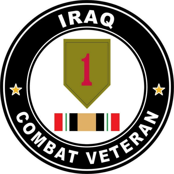 3.8 Inch 1st Infantry Division Sticker Operation Iraqi Freedom Combat Veteran Decal Sticker