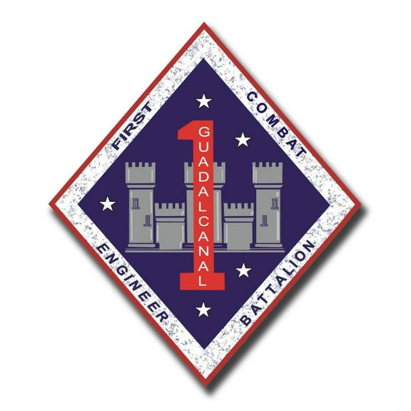 3.8 Inch 1st Marine Division 1st Combat Engineer Battalion Sticker