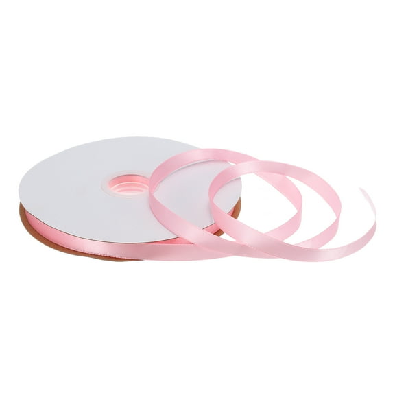 3/8 Inch 25 Yard Satin Ribbon Grosgrain Thin Solid Silk Wedding Bouquet Ribbon for Gift Wrapping Pale Pink