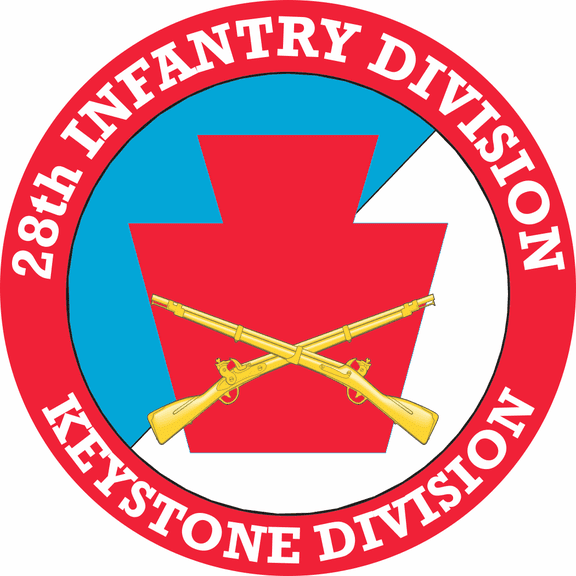 3.8 Inch 28th Infantry Division with Crossed Rifles Decal