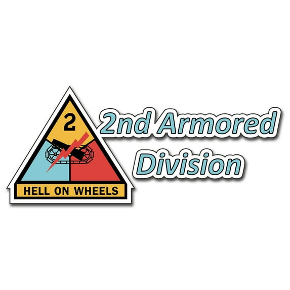 3.8 Inch 2nd Armored Division Bumper Sticker