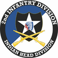 thumbnail image 1 of 3.8 Inch 2nd Infantry Division with Crossed Rifles Decal, 1 of 1