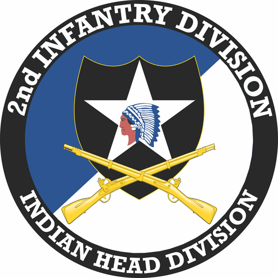 3.8 Inch 2nd Infantry Division with Crossed Rifles Decal
