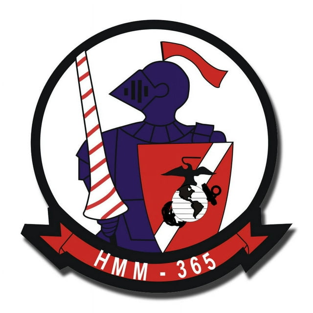 3.8 Inch 2nd Marine Division Marine Medium Tiltrotor Helicopter Squadron 365 Sticker